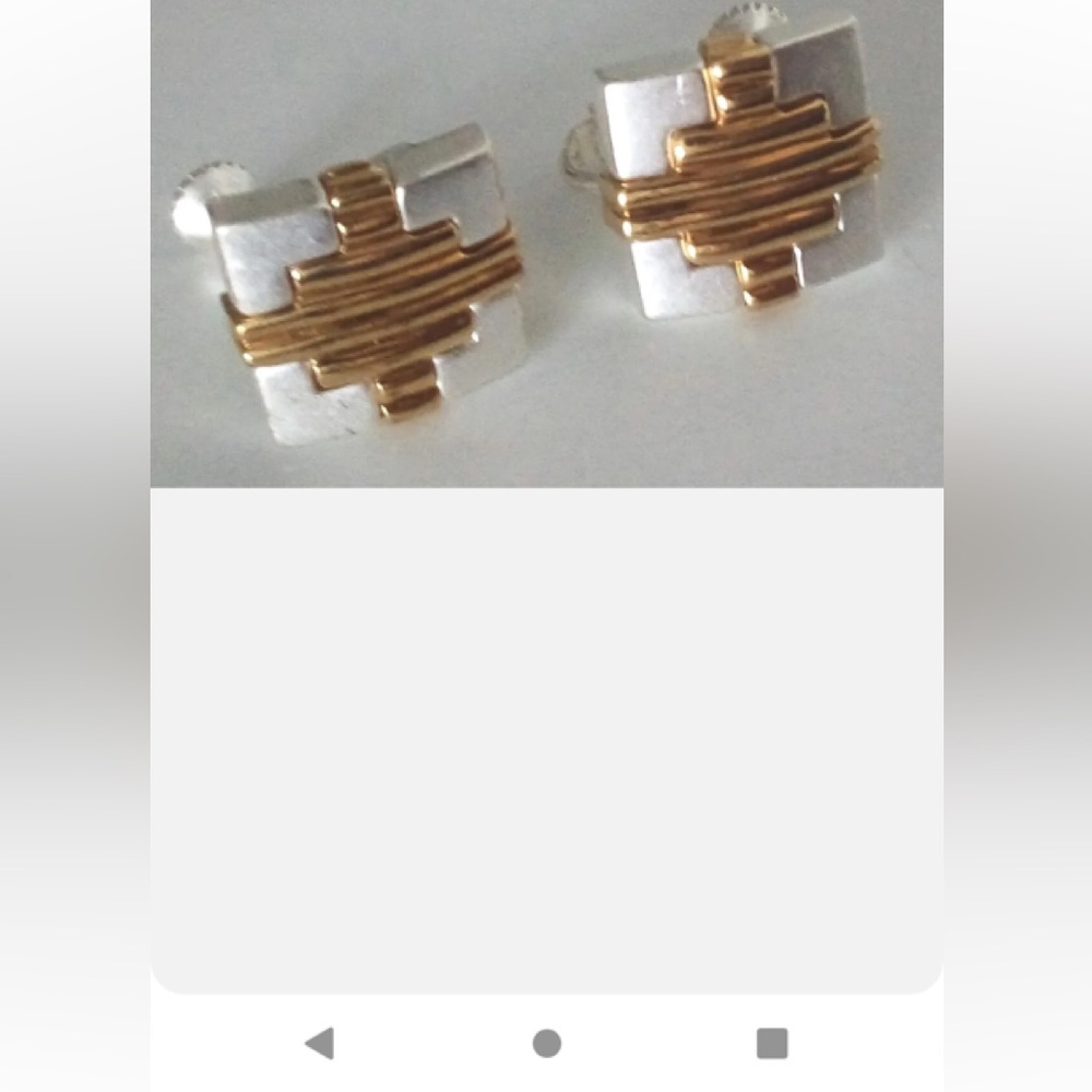 Napier silver and gold tone clip earrings
